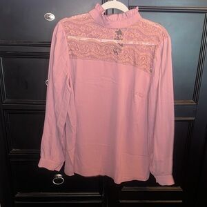Chic Ruffled Pink Women's Blouse C+D+M